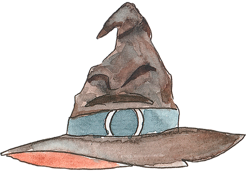 Magic hat, watercolor magic, Watercolor wizard hat