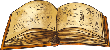 Vintage cartoon spell old book